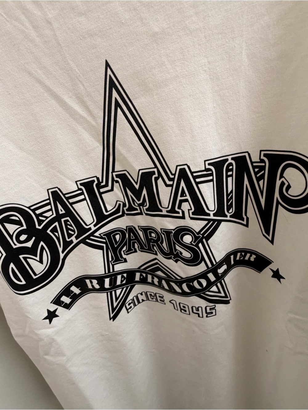 Balmain Paris Graphic Logo T-Shirt White Black Men’s Medium NWT Tee - Picture 2 of 7